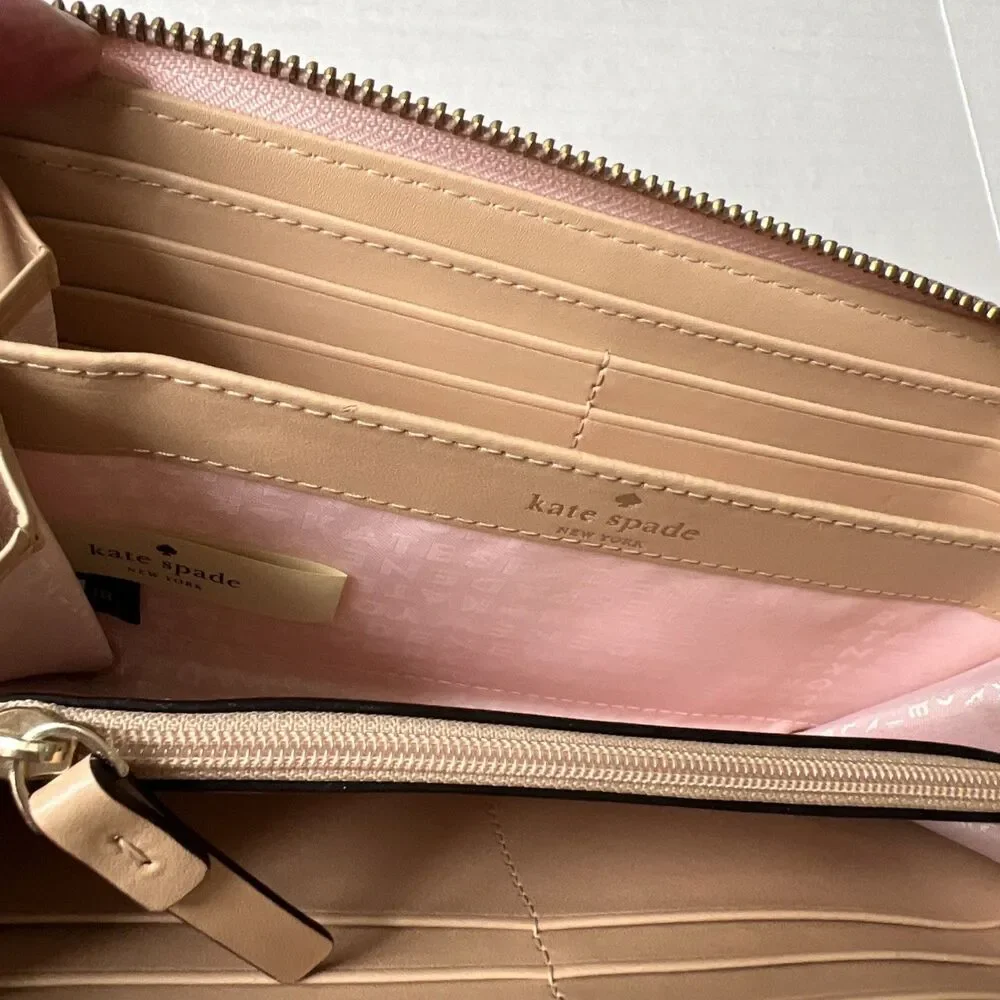 Kate Spade Brynn Large Continental Zip Around Wallet Pink NWOT